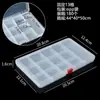 Caja de almacenamiento de escritorio de plástico con rejilla, 10, 15 y 24 botones transparentes, para accesorios de pesca, joyería y cosméticos.
