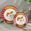 Série Oge Aijia Prato de Jantar Ocidental Prato Duplo Louça Doméstica Prato de Porcelana Óssea 8 polegadas 10 polegadas Pratos Caixa de Presente
