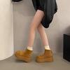 Botas de Nieve de Estilo Europeo para Mujer 2025 Invierno Nuevo Aumento de Altura Suela Gruesa Noreste Algodón Grande Cálido Acolchado Zapatos de Forro Polar Grueso para Mujer