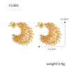 Pendientes de moda con personalidad de estilo ins de Europa y Estados Unidos, de acero de titanio irregulares, chapados en oro, geométricos, en forma de C, con líneas sinuosas, joyería para mujer