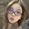 Mesmo estilo de Yuan Ying, óculos de nerd, cor de casco de tartaruga, armação oval, estilo vintage, retrô, pode ser equipado com lentes de grau, bloqueio de luz azul