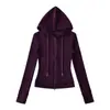 Sudadera con Capucha Estilo Americano Ajustada para Yoga para Mujer, Nuevo Modelo Otoño e Invierno con Doble Cremallera y Bolsillos Grandes, Chaqueta Deportiva Cardigan