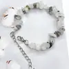 Pulsera de grava irregular de cristal natural de ágata transfronteriza pulsera de piedra semipreciosa joyería de piedra de color ins europeo y americano