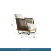 Sofá de Exterior, Silla Individual de Teak para Patio, Silla de Mimbre Impermeable Resistente al Sol de Madera Maciza, Muebles de Mesa de Café de Mimbre para Jardín de Exterior