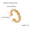 Anillo de Corazón de Acero Inoxidable Transfronterizo de Moda con Chapado en Oro de 18K Anillo Ajustable para Mujeres