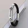 Pulsera Trenzada de Cuero con Fibra de Carbono de Moda del Fabricante Original, Joyería de Pulsera Retro de Acero Inoxidable Versátil y a la Moda para Hombre