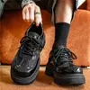 Zapatos casuales británicos de moda para hombre que aumentan la altura, zapatos de cordones para exteriores con suela gruesa y punta grande, zapatos derby de color liso resistentes al desgaste a la moda
