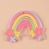 Accesorios coreanos Ins de acrílico multicolor en forma de U con franja arcoíris, accesorios simples de nicho semicirculares para bricolaje