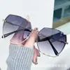 Llegada Nueva 2023 Gafas de Sol de Moda sin Marco para Recortar Gafas de Sol de Marco Grande Delgado Resistentes a los Rayos UV para Mujer estilo ins