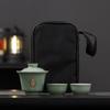 Juego de Té Ge Yao Gaiwan para Viaje con Una Tetera y Dos Tazas Bolsa de Almacenamiento Portátil Camping al Aire Libre Taza Rápida Portátil Recuerdo