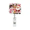 Porta credencial retráctil navideño con cordón, Papá Noel, Reno, Clip retráctil para credencial de acrílico, Porta identificación de oficina para personal médico