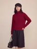 Suéter grueso de punto trenzado con media cremallera y cuello alto para mujer, invierno 2026, patrón trenzado jacquard vintage, suéter holgado de lana pura