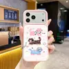 Capa de celular fofa estilo cartoon de gatinho e cachorrinho coreana e japonesa, estilo desenhado à mão, amiga da pele, para iPhone 18, feita de silicone líquido verdadeiro
