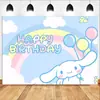 Amazon Tela de Fondo para Fotografía con Tema Sanrio Decoración de Fiesta de Cumpleaños Infantil Pancarta de Dibujos Animados Adornos Colgantes Kulomi