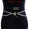 Cadena Corporal Sexy Europea y Americana Cadena Corporal de Cadena Perla Imitación Doble Capa Playa Casual Colgante Estrella de Mar Cuentas Cadena de Cintura Bikini para Mujer