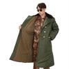 Casaco Militar de Algodão Longo Proteção ao Trabalho Espessado Tamanho Único Alívio de Emergência Masculino e Feminino Inverno Exterior Verde Resistente ao Frio Mantenedor de Calor À Prova de Chuva