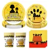 Platos de Papel, Vasos de Papel, Servilletas de Papel con Diseño de Snoopy Bordado de Dibujos Animados, Vajilla Desechable, Manteles, Artículos para Fiestas