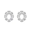 S925 Plata de Ley Popular en Xiaohongshu Bases para Pendientes Forma Ovalada 4*6mm Cuatro Garras Incrustación Accesorios DIY Pendientes