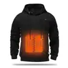 Suéter con Forro Polar Caliente con Calefacción USB para Hombre, Ropa Casual Cálida para Exteriores, Suéter con Capucha de Calefacción Eléctrica