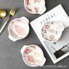 Tazón de cerámica para hornear, binaural, para huevos al vapor, pudín, postre para horno, tazón de avena, tazón creativo de estilo japonés, tazón para hornear con esmalte de color para el hogar