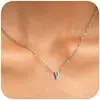 Collar Transfronterizo Amazon Nuevo Simple Perforado 26 Iniciales Collar con Colgante Pequeño Cadena para Clavícula de Mujer Joyería