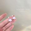 Hielo Cristal Transparente Diamante Triturado Pendientes de Tachuela Estudiante Pendientes para Mujer Temperamento Celebridad de Internet Douyin Estilo Caliente Nicho Sentido de Alta Gama Pendientes Joyería para Orejas
