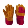 Guantes de soldadura eléctrica de piel de vaca guantes de trabajo suaves de protección laboral guantes de soldador suaves resistentes al desgaste piel de palma completa de goma amarilla