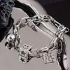 Pingente de coração urso grafite pulseira retrô personalidade acessórios explosivos transfronteiriços joias de nicho ins temperamento atacado