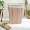 Suministro directo de fábrica cesta plegable de bambú para ropa sucia grande con tapa cesta de almacenamiento para la vida en el hogar cesta de almacenamiento de alto valor para el hogar