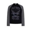 Nueva camiseta de manga larga para hombre estilo americano retro ligero hip-hop rock de Magic Bear, camiseta de rayas, básica redonda genial y elegante