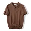 Camiseta de Verão Camisa POLO estilo old money mais vendida estilo preguiçoso transfronteiriço manga curta masculina cor branco café verde