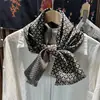 Lenço de Seda com Estampa de Totem de Quatro Cantos para Homens, Lenço Longo Elegante de Seda de Amora com Franjas em Camada Dupla