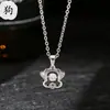 Nuevo Estilo Nacional Chino Nuevo Estilo Doce Animales del Zodiaco Collar Animado para Mujer Lindo Colgante de Animal Pequeño Exquisita Cadena para Clavícula Joyería