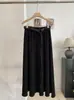 KEKEZOON Saia Longa A-line Elegante com Barra Ampla, Cintura Alta Emagrecedora, Cashmere de Arroz Pegajoso, Outono Inverno, com Cinto, Saia Guarda-chuva Feminina 9308