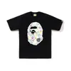 Camiseta de manga corta de la marca japonesa de moda BAPE, peso pesado de verano 240g algodón puro, camuflaje de cabeza de mono, tiburón mono, venta al por mayor transfronteriza