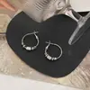 Brincos simples básicos de agulha de prata s925, brincos simples prateados versáteis, joia de orelha com design de nicho feminino, atacado
