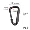 Mosquetón de montañismo de aleación de aluminio totalmente negro en forma de D, gancho para audífono Bluetooth con forma de calabaza, mini llavero, accesorios de joyería