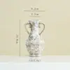 Vaso de Cerâmica Manchado Estilo Wabi-Sabi de Shumen Pacote de Arranjo de Flores Artificiais para Sala de Estar de Casa Utensílios de Flores Decorativos Retrô