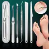 Tijeras para uñas, tijeras para cutícula de acero inoxidable, pedicura de salón de uñas, exfoliación de uñas, empujador de cutícula y removedor de padrastros set