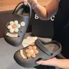 Zuecos cerrados para mujer para uso en casa, pantuflas de verano antideslizantes para baño, de suela suave, ligeros, se pueden usar afuera, pantuflas para hombre