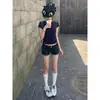 Shorts Jeans Azul Escuro para Mulheres 2026 Novo Verão Estilo Fino Emagrecimento Figura em Pera Cintura Alta Elástico Linha A Hot Pants