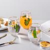Verde Clásico en Phnom Penh Vaso de Vidrio Transparente para el Hogar Vaso de Agua de Dibujos Animados con Pajita Vaso de Gran Barriga Vaso para Jugo Vaso para Beber