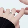 Anillo de Fragmento de Rompecabezas de Diseño Estilo Unisex de Plata S925 para Hombres y Mujeres, Joyería Creativa de Nicho Anillo Abierto para el Dedo Índice