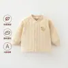 Blusa quente para bebê para primavera, outono e inverno, roupa íntima térmica fina acolchoada infantil, roupa de cardigã para meninos e meninas, jaqueta de bebê