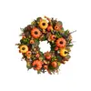 Colgante de Puerta de Corona de Calabaza para Festival de la Cosecha de Otoño Personalizado, Corona de Flores Artificiales para Decoración de Puerta Principal, Decoración Colgante para Ventana de Ambiente Festivo