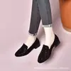 Zapatos Planos de Piel Suave 2026 Primavera y Otoño Tacón Bajo Grueso Puntera Redonda Piel Suave Zapatos Planos de Corte Profundo Suela Suave Superficie Suave Mocasines Microfibra Negra
