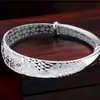 Pulsera de Flor Auspiciosa Nueva y Caliente Palabra Fu Estilo Étnico Pulsera de Plata Fushou Pulsera para Mujer Joyería de Alta Gama Venta al por Mayor