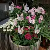 PH423B Mariposas Artificiales de Colores Florales en Palito, Juego de 12, Decoraciones para Jardín Exterior, Inserciones para Patio