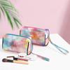 Nueva Bolsa Cosmética de PU Láser, Almohada Colorida, Bolso Satchel Tie-Dye de Cuero para Cosméticos, Bolso Satchel de Viaje Impermeable para Artículos de Aseo