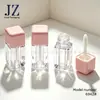 Em Estoque Tampa Quadrada Rosa Frasco Transparente Tubo de Gloss Labial Tubo Plástico Vazio Material de Embalagem